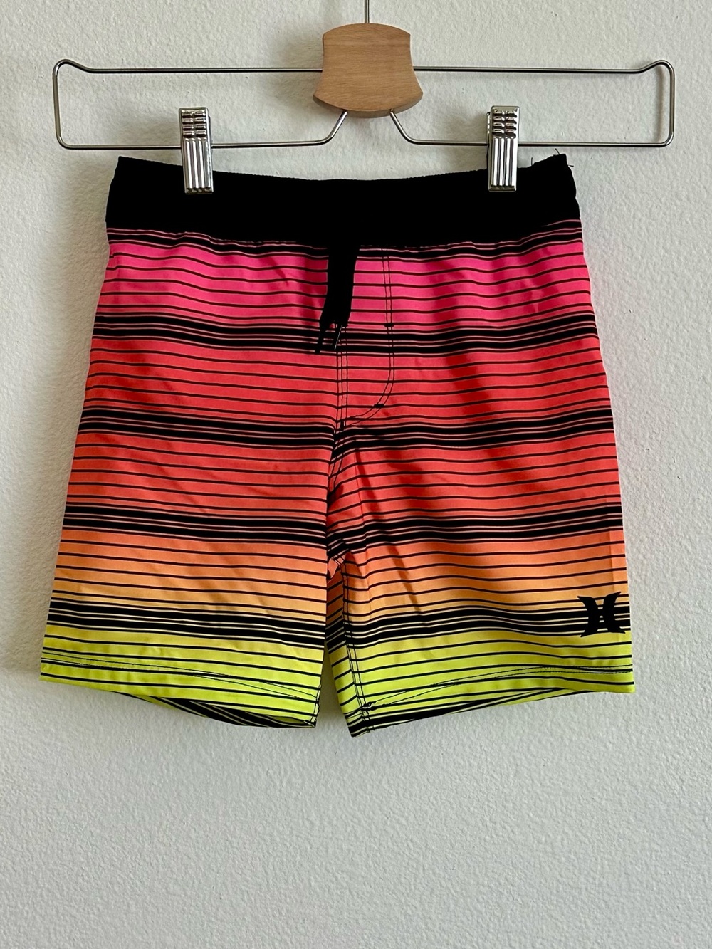 Hurley Multicolored Striped Elastic Waist Pull-On Swim Trunks Boys Size 4